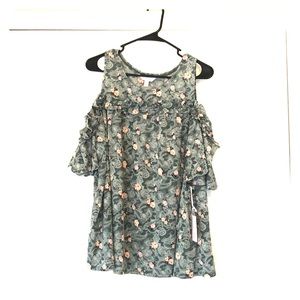 Ruffle Cold Shoulder Top